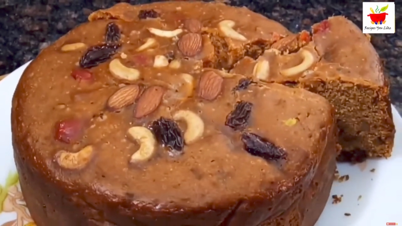 plum cake with dry fruits eggless cooker method