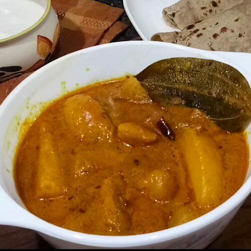No onion no garlic Dahi Aloo