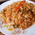 Tomato Schezwan Veg fried rice