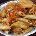 Pasta with Ching’s Chinese sauce