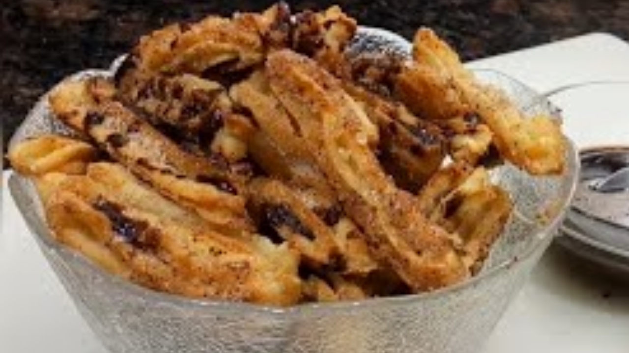 Street style churros with chocolate sauce