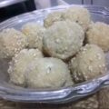 White sesame seeds and coconut khoya ladoo recipe