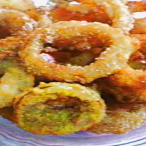 Crispy onion rings without using eggs