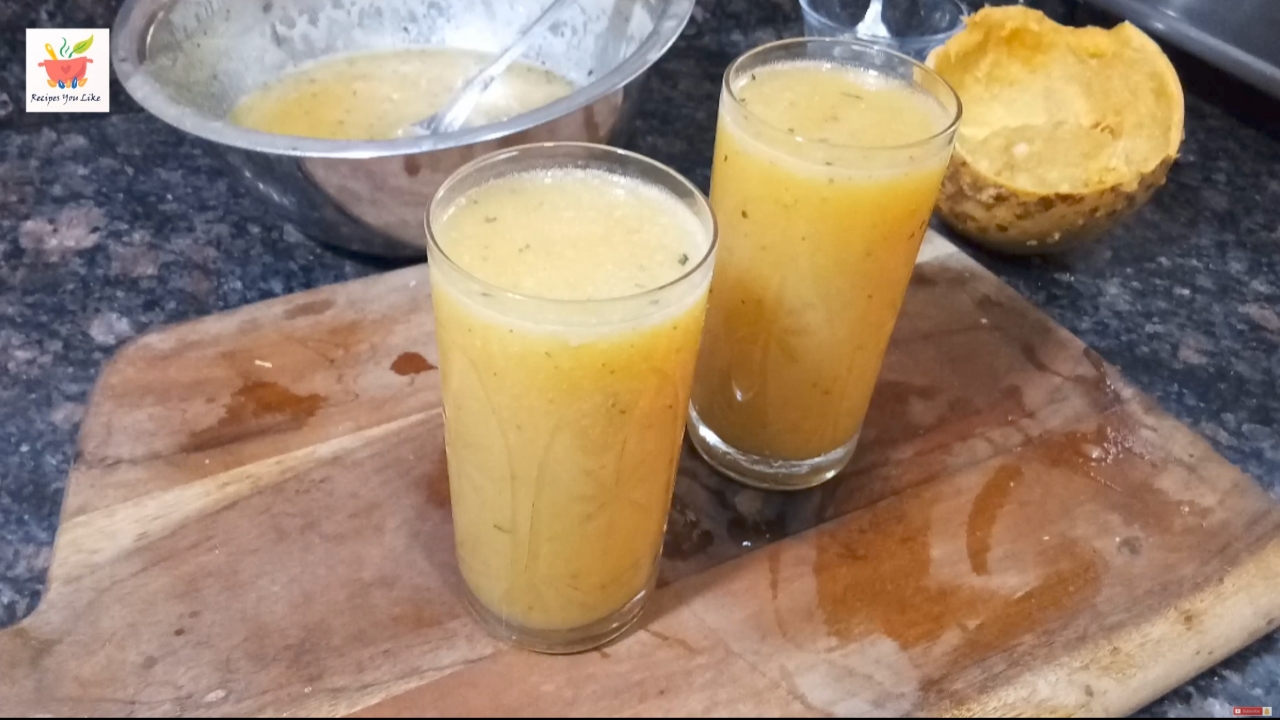 Homemade Ayurvedic bael juice sharbat recipe